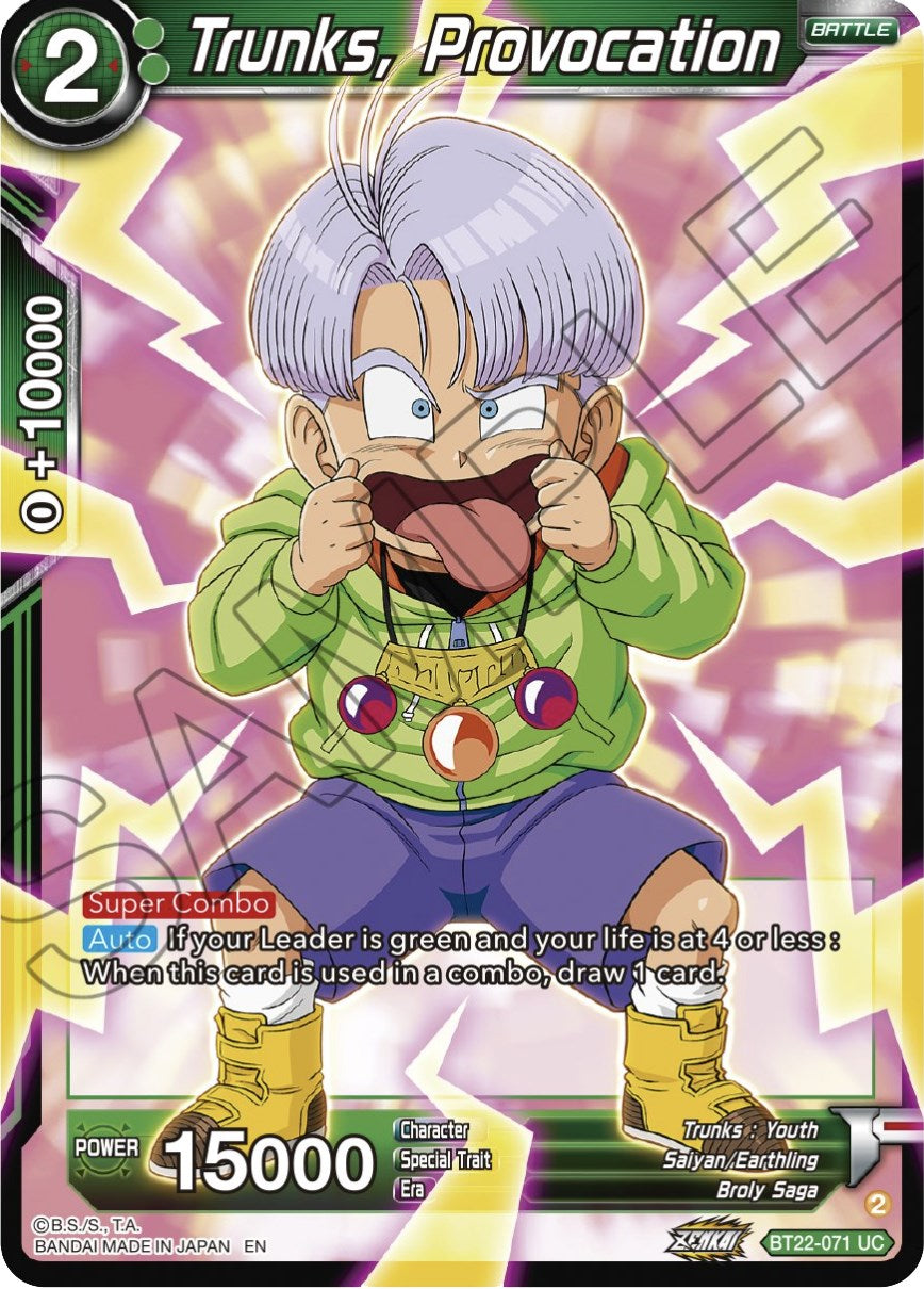 Trunks, Provocation (BT22-071) [Critical Blow] Parallel Foil