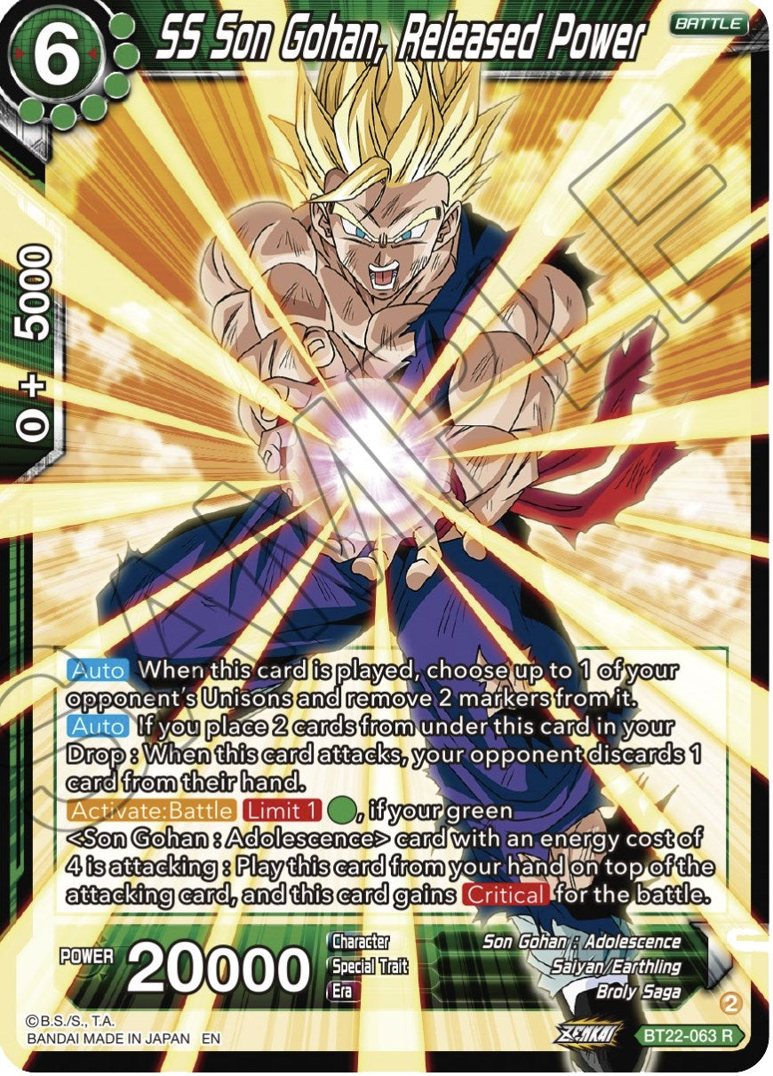 SS Son Gohan, Released Power (BT22-063) [Critical Blow] Parallel Foil