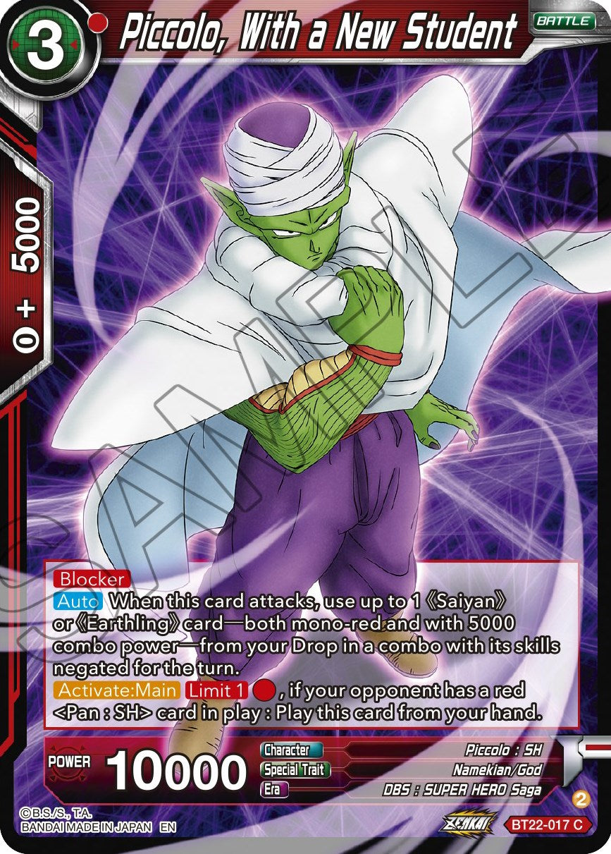 Piccolo, With a New Student (BT22-017) [Critical Blow] Parallel Foil