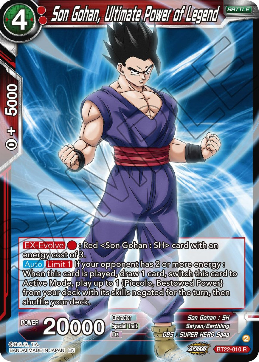 Son Gohan, Ultimate Power of Legend (BT22-010) [Critical Blow] Parallel Foil