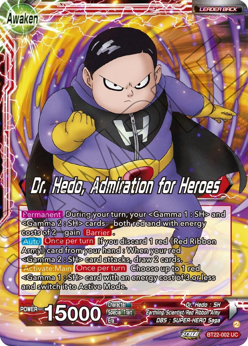 Dr. Hedo // Dr Hedo, Admiration for Heroes (BT22-002) [Critical Blow] Parallel Foil