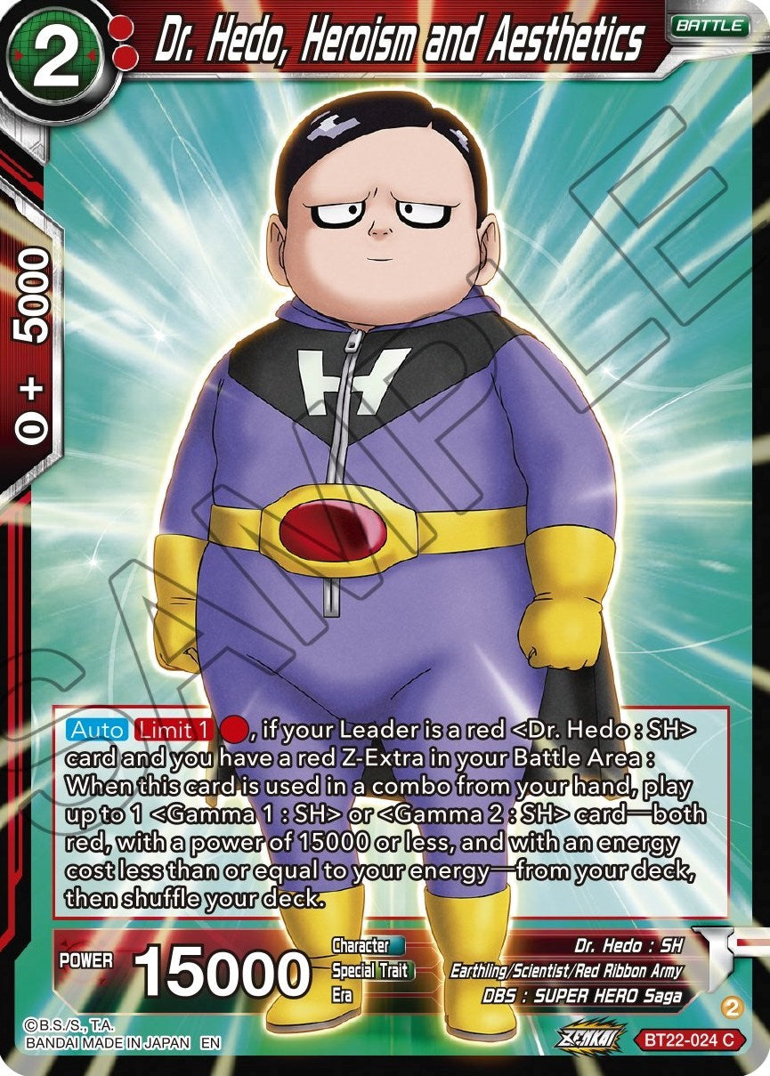 Dr. Hedo, Heroism and Aesthetics (BT22-024) [Critical Blow] Parallel Foil