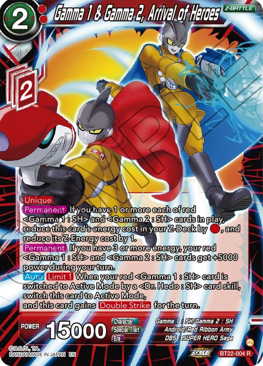 Gamma 1 & Gamma 2, Arrival of Heroes (BT22-004) [Critical Blow] Parallel Foil