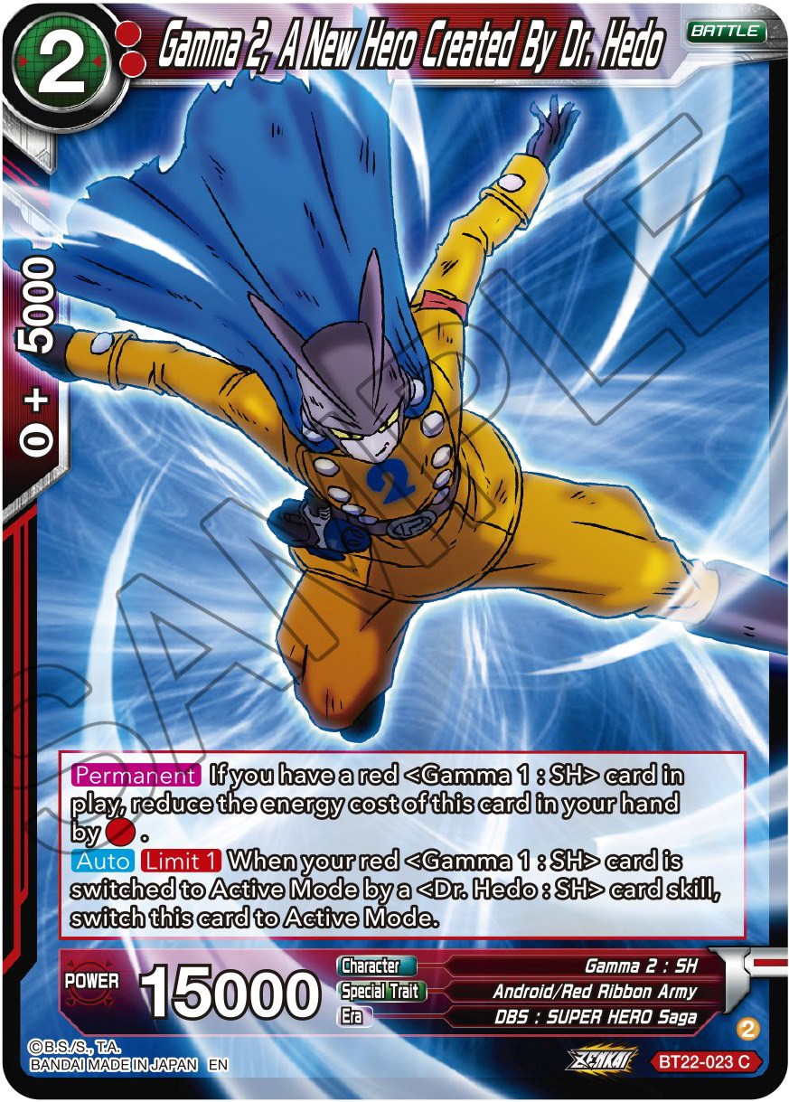 Gamma 2, A New Hero Created By Dr. Hedo (BT22-023) [Critical Blow] Parallel Foil
