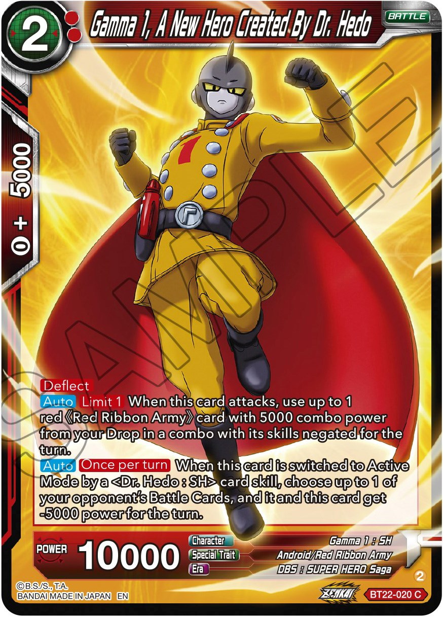 Gamma 1, A New Hero Created By Dr. Hedo (BT22-020) [Critical Blow] Parallel Foil