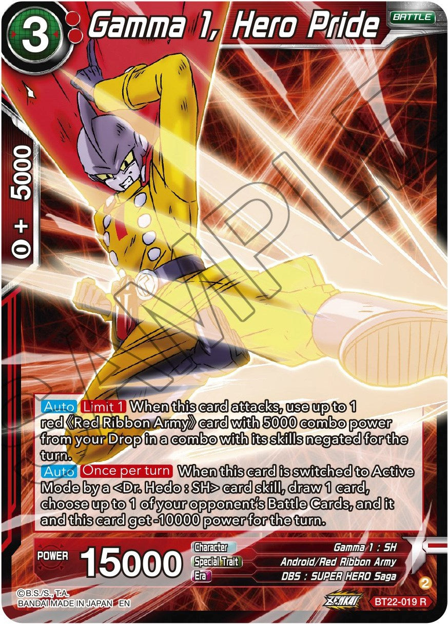 Gamma 1, Hero Pride (BT22-019) [Critical Blow] Parallel Foil