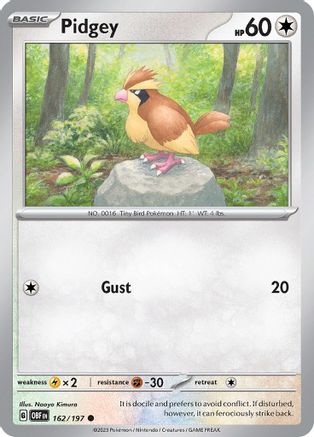 Pidgey 162/197 - SV03 Obsidian Flames