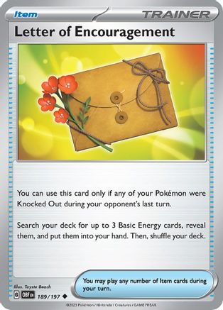 Letter of Encouragement 189/197 - SV03 Obsidian Flames Reverse Holofoil