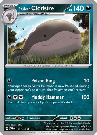 Paldean Clodsire 128/197 - SV03 Obsidian Flames Reverse Holofoil