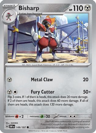 Bisharp 149/197 - SV03 Obsidian Flames Reverse Holofoil