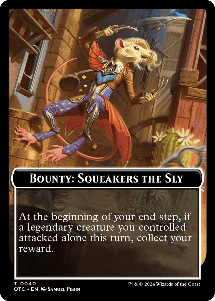 Bounty: Squeakers the Sly // Bounty Rules Double-Sided Token [Outlaws of Thunder Junction Commander Tokens] - Josh's Cards