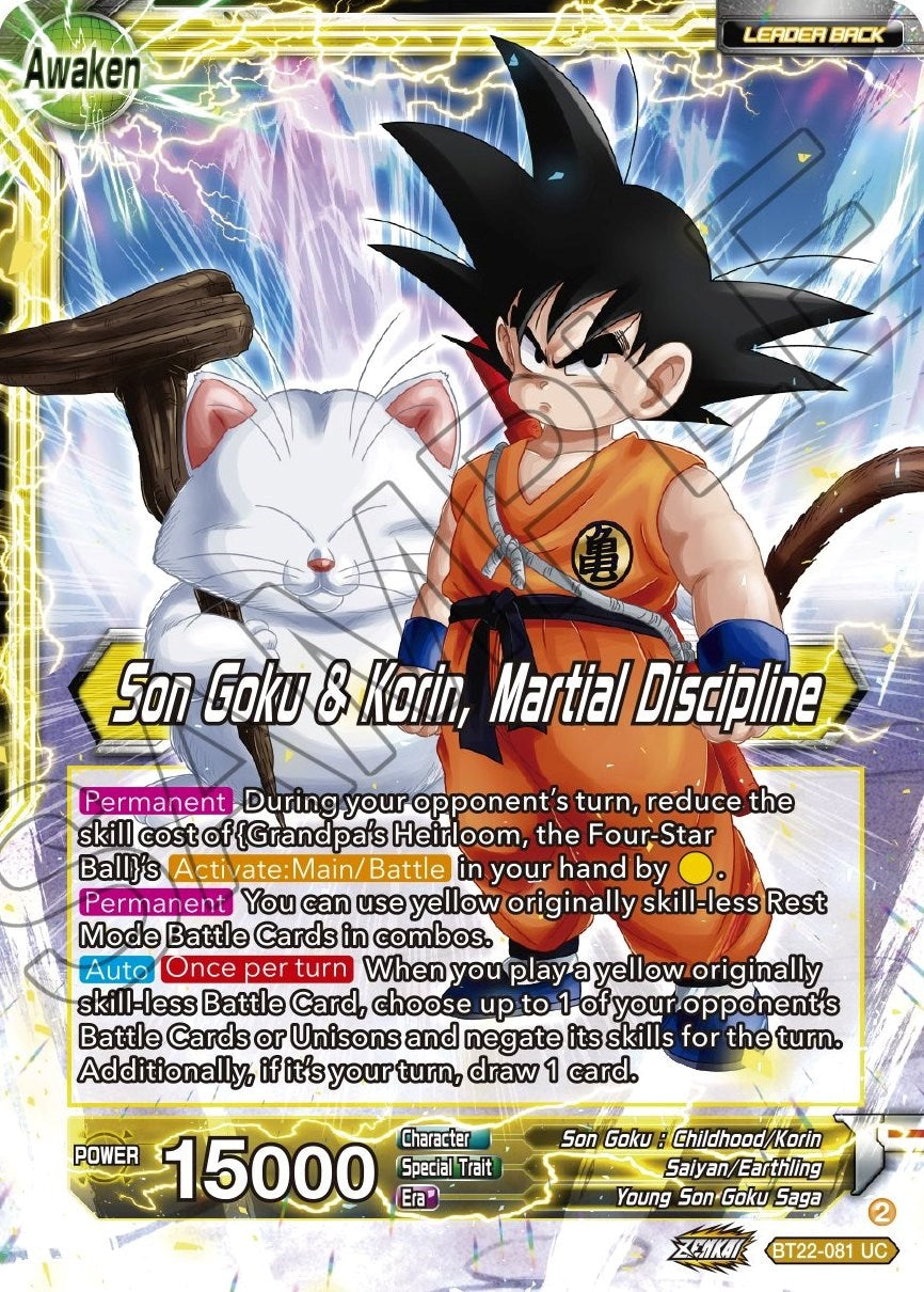 Son Goku // Son Goku & Korin, Martial Discipline (BT22-081) [Critical Blow] Parallel Foil