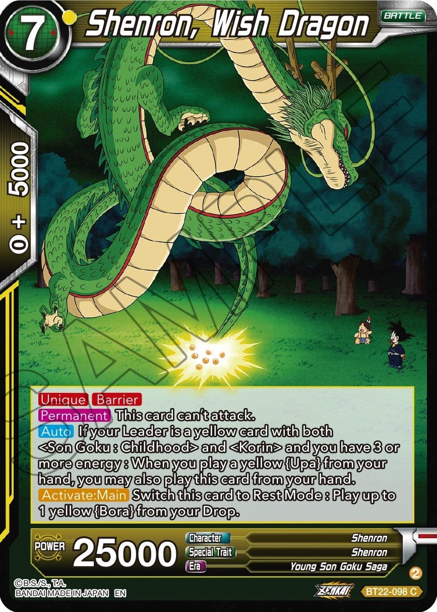 Shenron, Wish Dragon (BT22-098) [Critical Blow] Parallel Foil