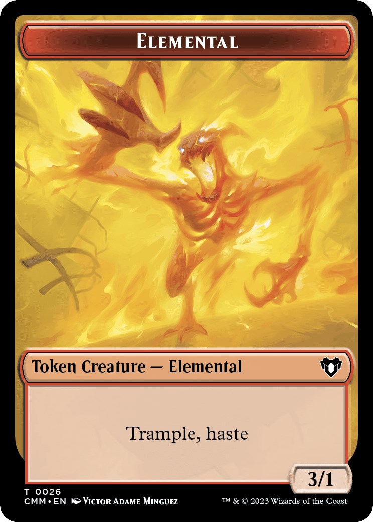 Elemental (0026) // Construct (0041) Double-Sided Token [Commander Masters Tokens] Foil