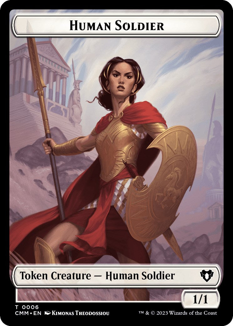 Human Soldier // Zombie (0013) Double-Sided Token [Commander Masters Tokens] Foil