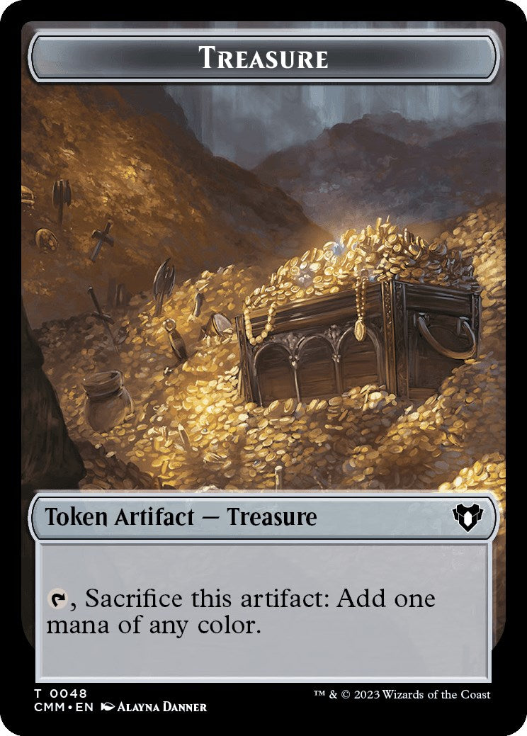 Treasure // Phyrexian Germ Double-Sided Token [Commander Masters Tokens] Foil