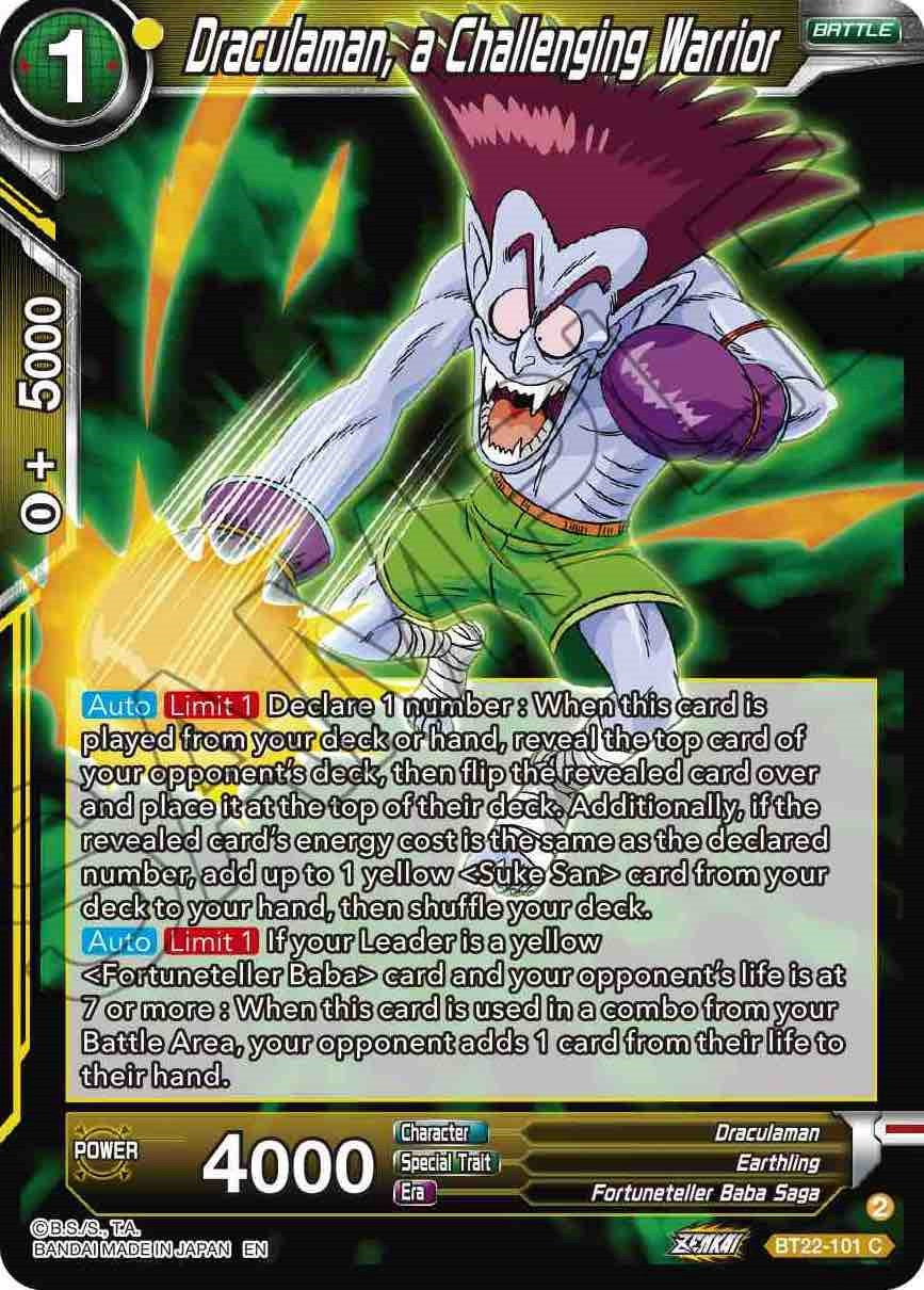 Draculaman, a Challenging Warrior (BT22-101) [Critical Blow] Parallel Foil