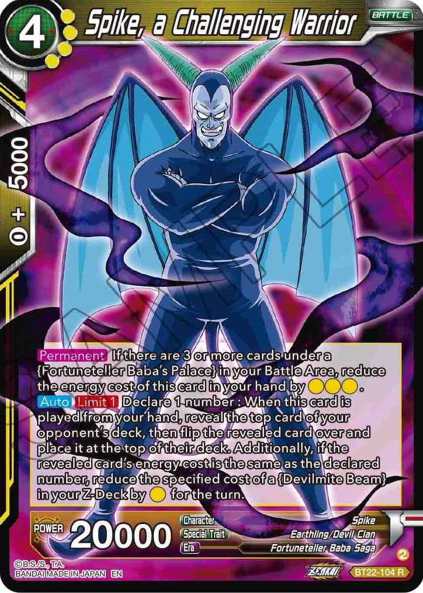 Spike, a Challenging Warrior (BT22-104) [Critical Blow] Parallel Foil