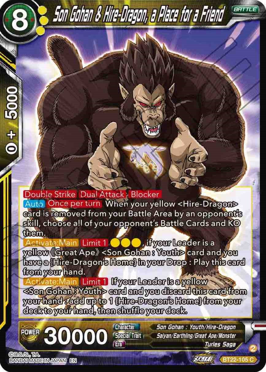 Son Gohan & Hire-Dragon, a place for a Friend (BT22-105) [Critical Blow] Parallel Foil