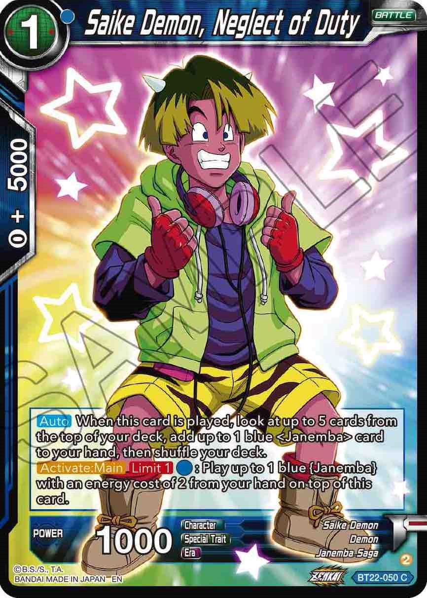 Saike Demon, Neglect of Duty (BT22-050) [Critical Blow] Parallel Foil