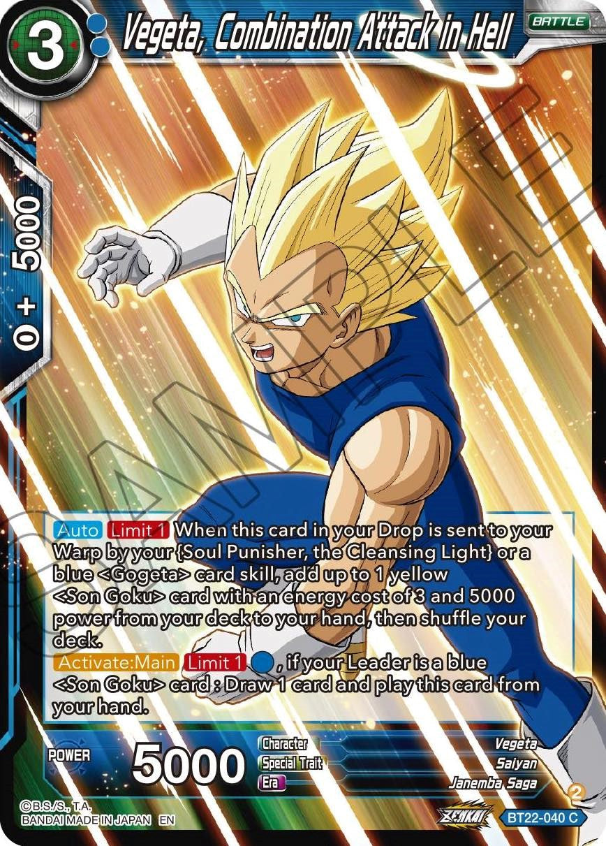 Vegeta, Combination Attack in Hell (BT22-040) [Critical Blow] Parallel Foil