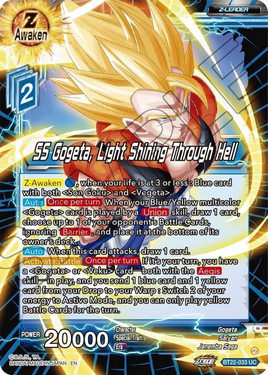 SS Gogeta, Light Shining Through Hell (BT22-033) [Critical Blow] Parallel Foil