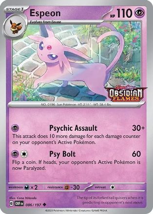 Espeon (Best Buy Exclusive) 086/197 - Miscellaneous Cards & Products Holofoil