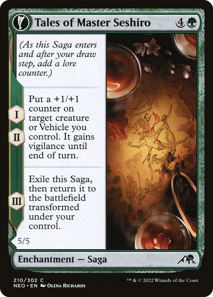 Tales of Master Seshiro // Seshiro's Living Legacy (NEO-210) - Kamigawa: Neon Dynasty: (fandfc, enchantment) Foil