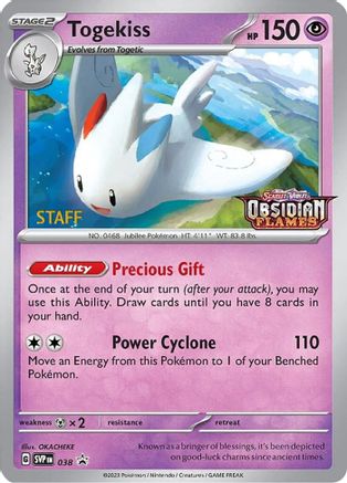 Togekiss (Prerelease) [Staff] 038 - SV Scarlet & Violet Promo Cards Holofoil