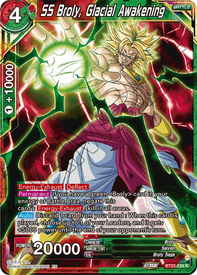 SS Broly, Glacial Awakening (BT22-134) [Critical Blow] Parallel Foil
