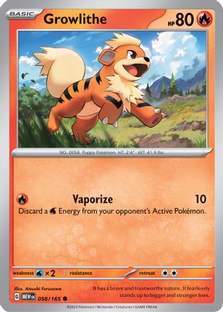 Growlithe 058/165 - SV Scarlet & Violet 151 Reverse Holofoil