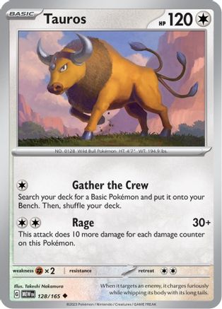 Tauros 128/165 - SV Scarlet & Violet 151 Reverse Holofoil