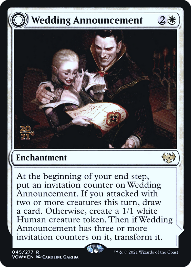 Wedding Announcement // Wedding Festivity (PRE-45S) - Innistrad: Crimson Vow Promos: (Double Faced Transform) Foil