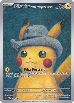 Pikachu with Grey Felt Hat 085 - SV Scarlet & Violet Promo Cards