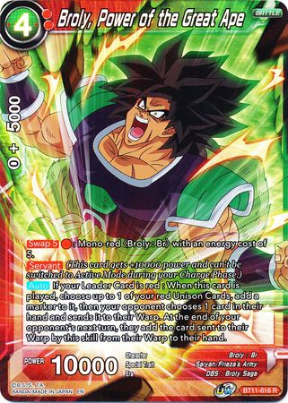 Broly, Power of the Great Ape (BT11-016) [Vermilion Bloodline 2nd Edition] Parallel Foil