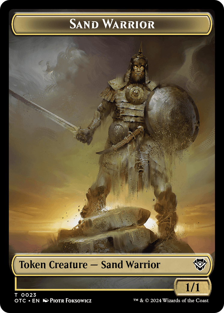 Plant // Sand Warrior Double-Sided Token [Outlaws of Thunder Junction Commander Tokens] - Josh's Cards