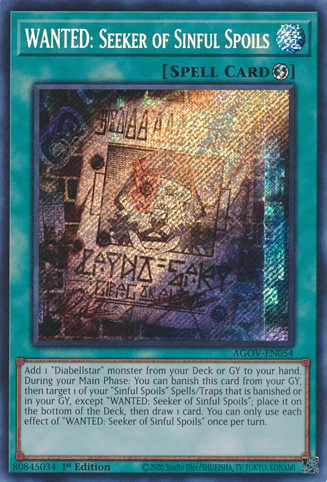 WANTED: Seeker of Sinful Spoils [AGOV-EN054] Secret Rare - Josh's Cards