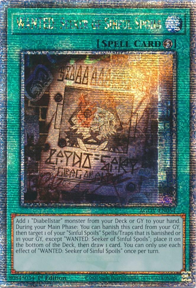 WANTED: Seeker of Sinful Spoils (Quarter Century Secret Rare) [AGOV-EN054] Quarter Century Secret Rare - Josh's Cards