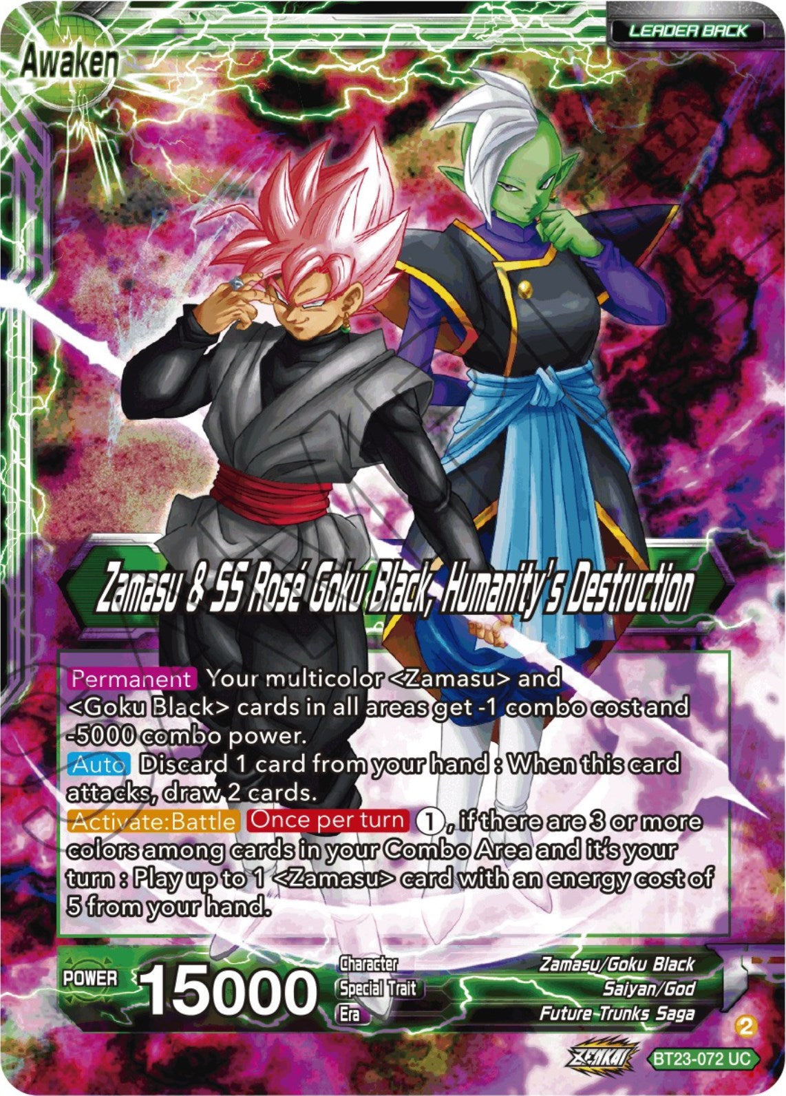 Zamasu & Goku Black // Zamasu & SS Rose Goku Black, Humanity's Destruction (BT23-072) [Perfect Combination] Parallel Foil