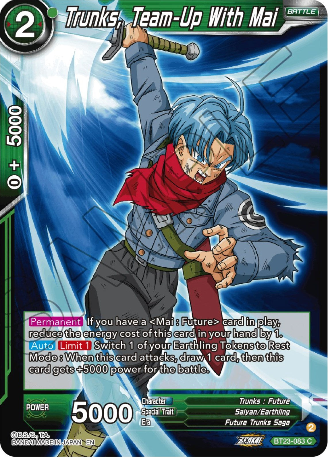 Trunks, Team-Up With Mai (BT23-083) [Perfect Combination] Parallel Foil