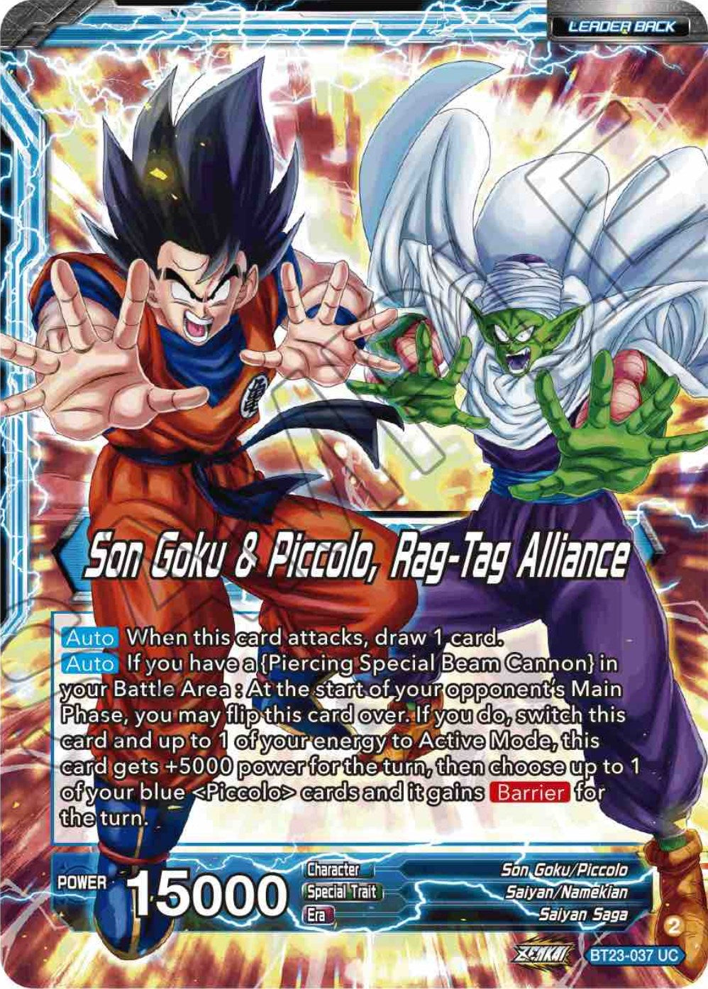 Son Goku // Son Goku & Piccolo, Rag-Tag Alliance (BT23-037) [Perfect Combination] Parallel Foil