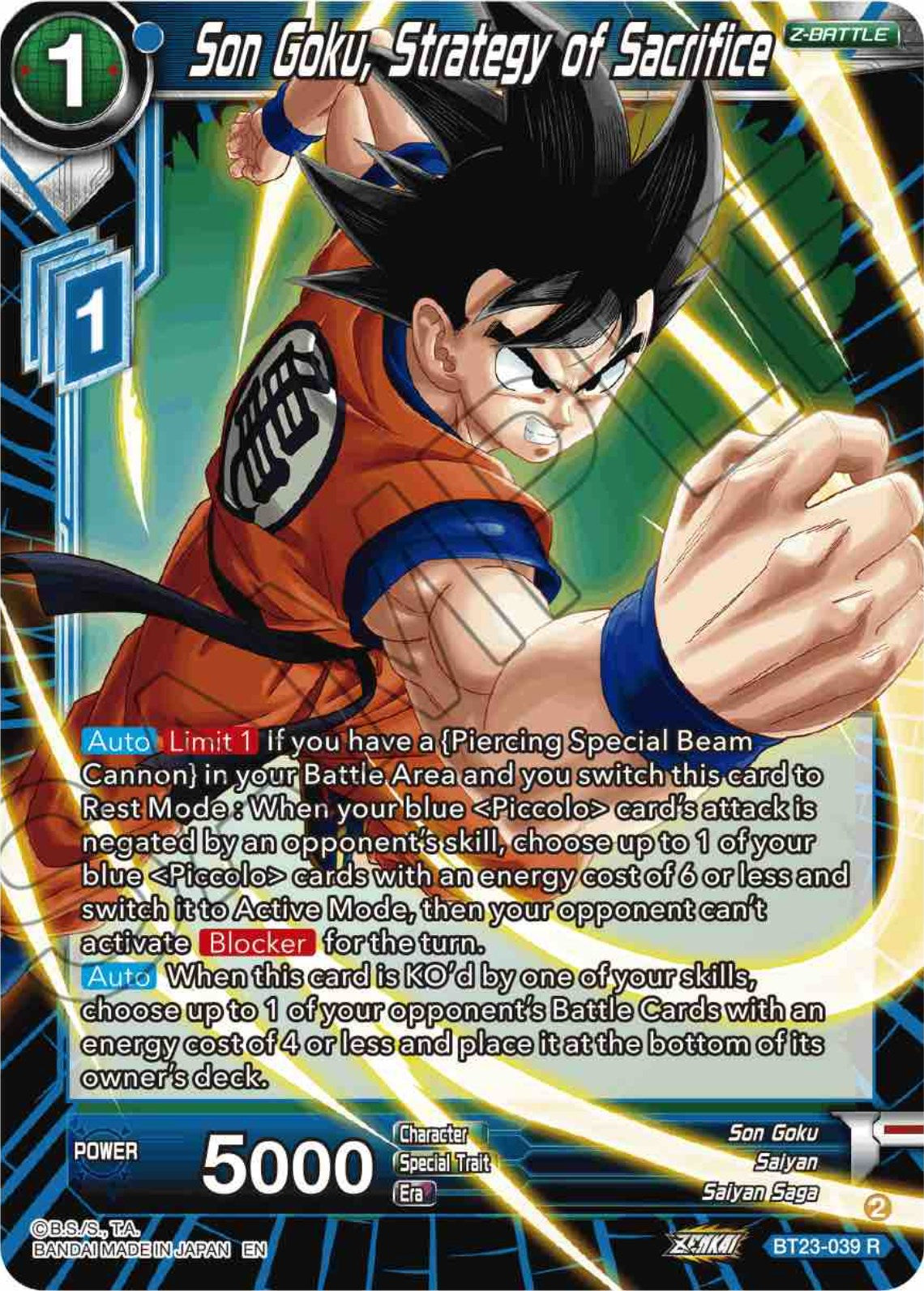 Son Goku, Strategy of Sacrifice (BT23-039) [Perfect Combination] Parallel Foil