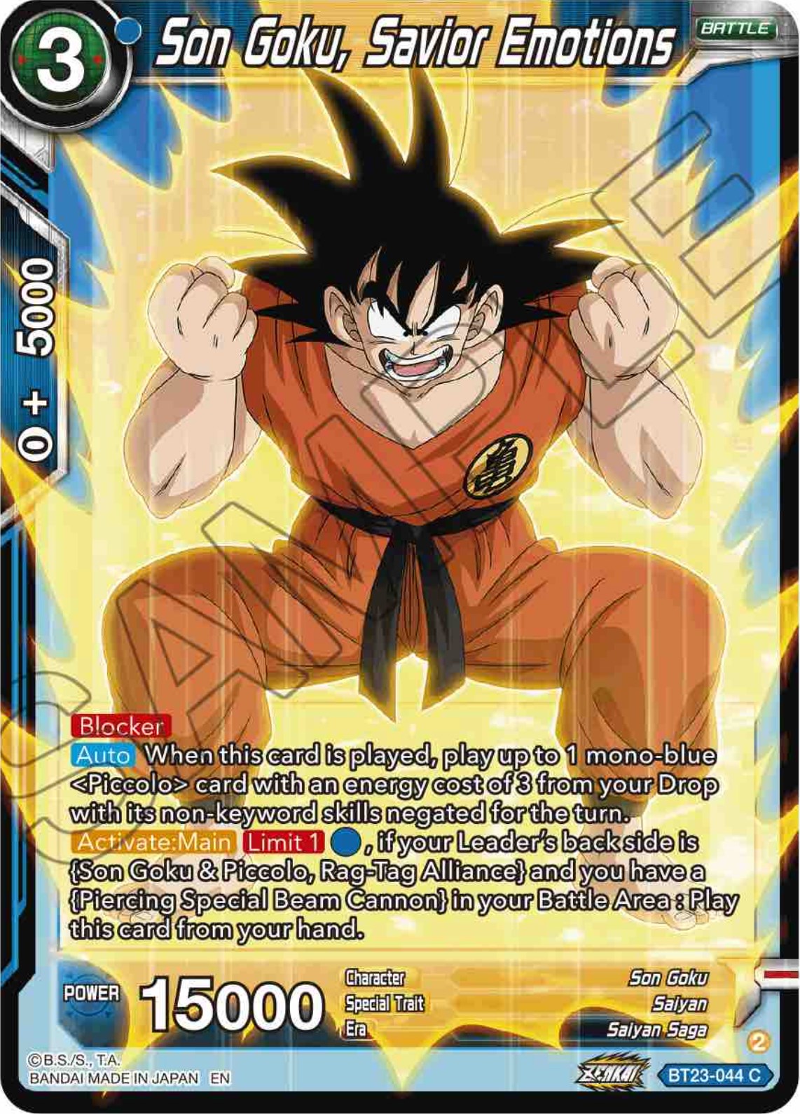 Son Goku, Savior Emotions (BT23-044) [Perfect Combination] Parallel Foil