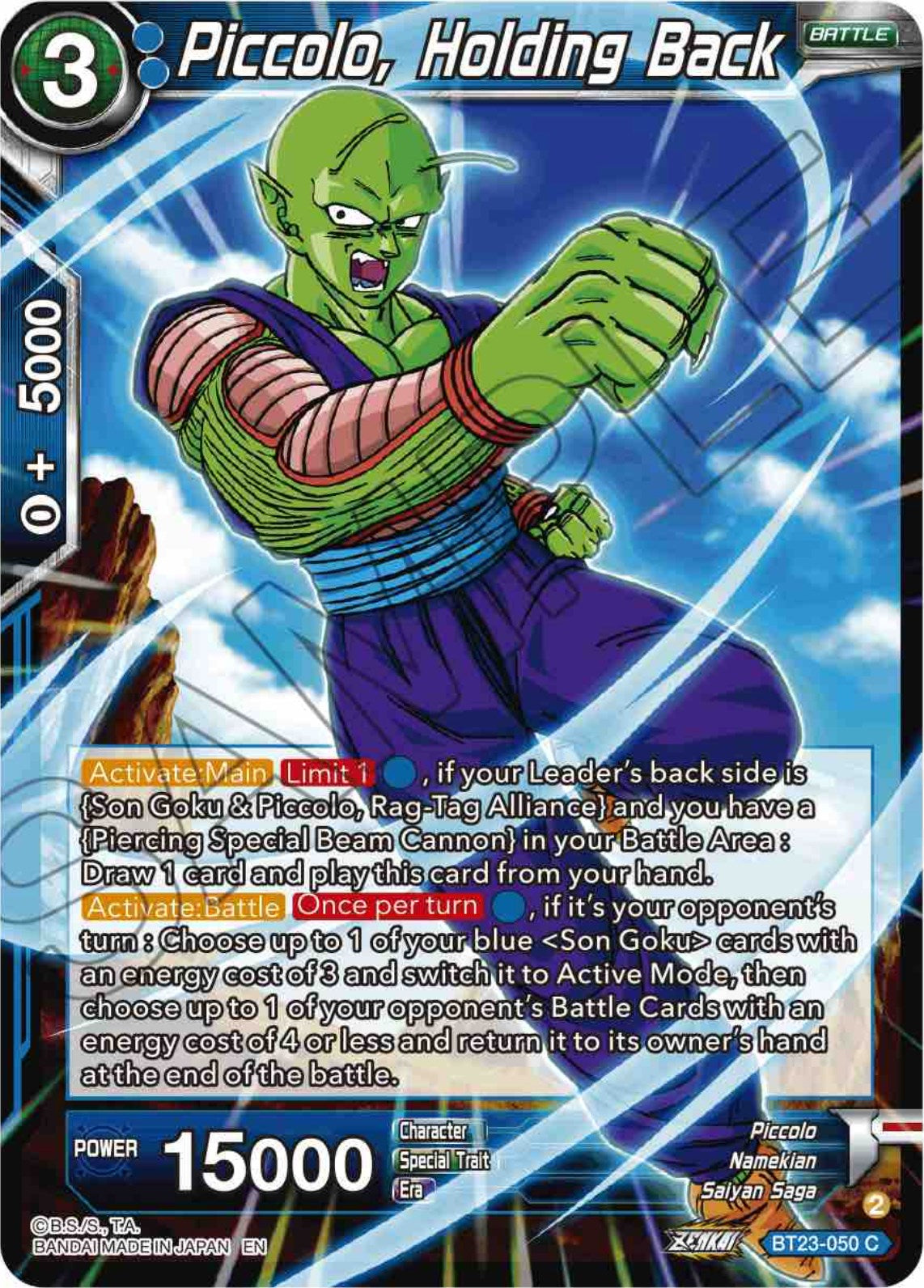 Piccolo, Holding Back (BT23-050) [Perfect Combination] Parallel Foil