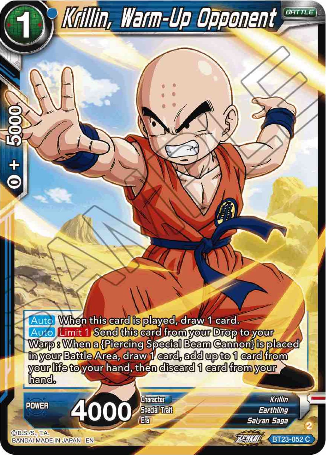 Krillin, Warm-Up Opponent (BT23-052) [Perfect Combination] Parallel Foil