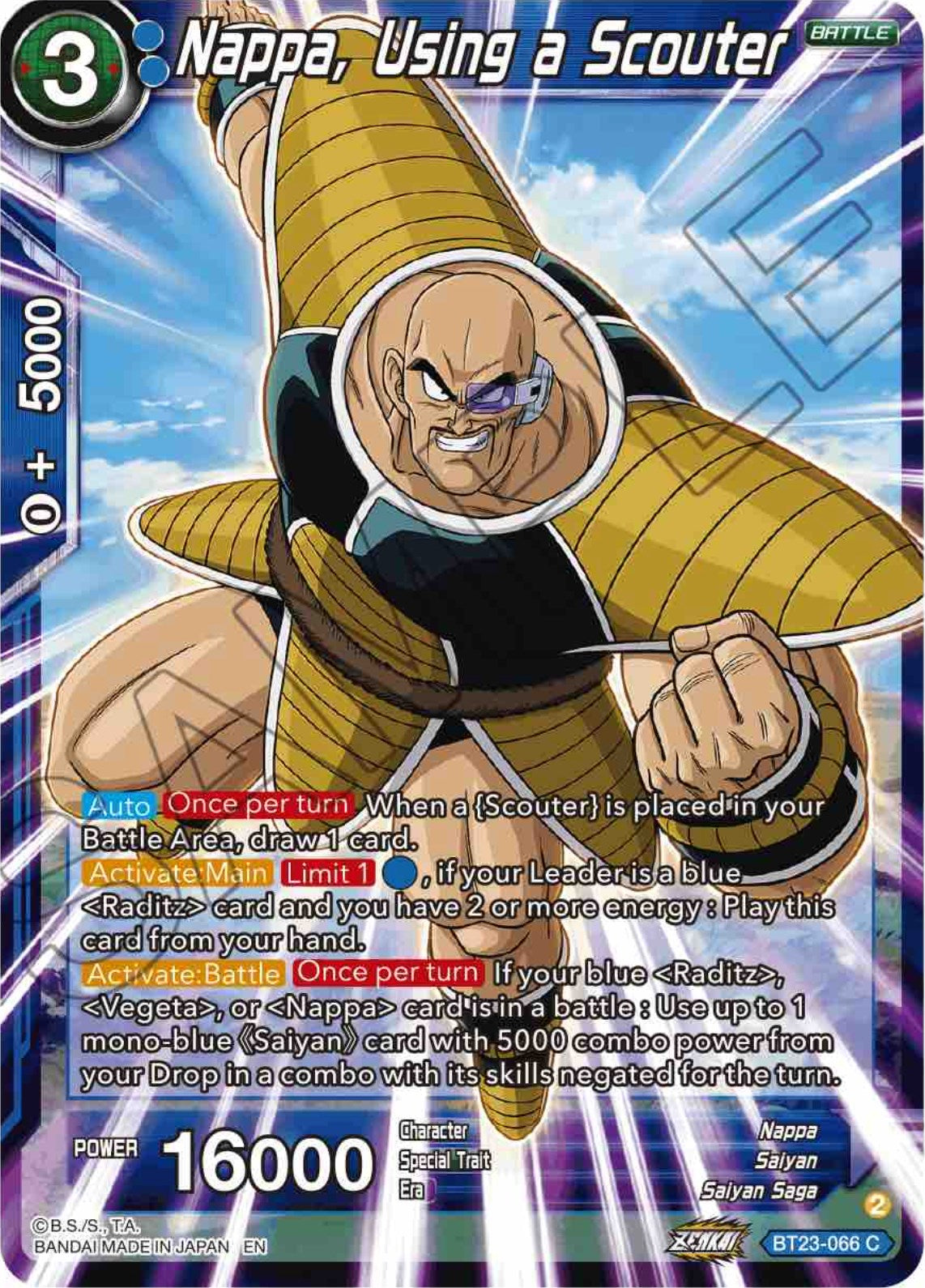 Nappa, Using a Scouter (BT23-066) [Perfect Combination] Parallel Foil