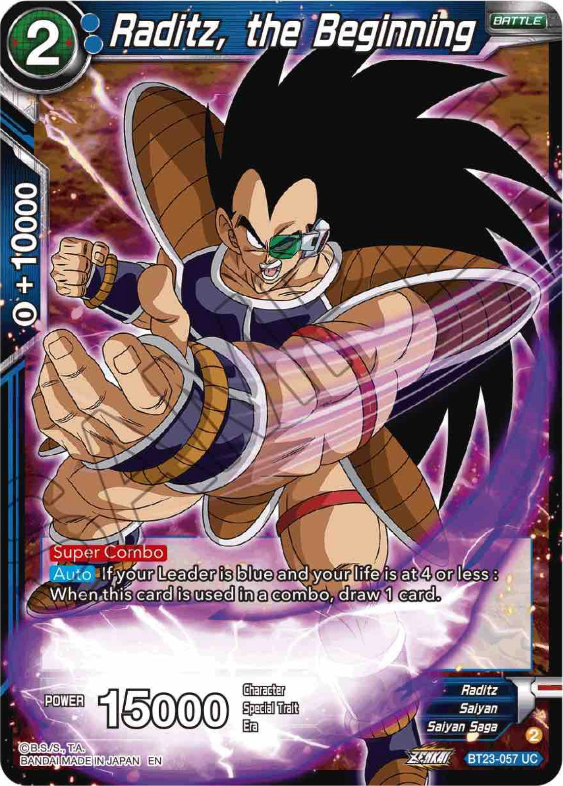 Raditz, the Beginning (BT23-057) [Perfect Combination] Parallel Foil