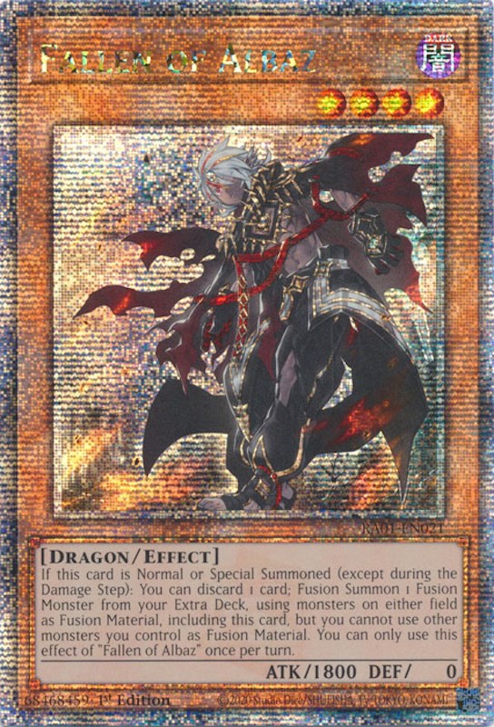 Fallen of Albaz (Quarter Century Secret Rare) (RA01-EN021) - 25th Anniversary Rarity Collection 1st Edition