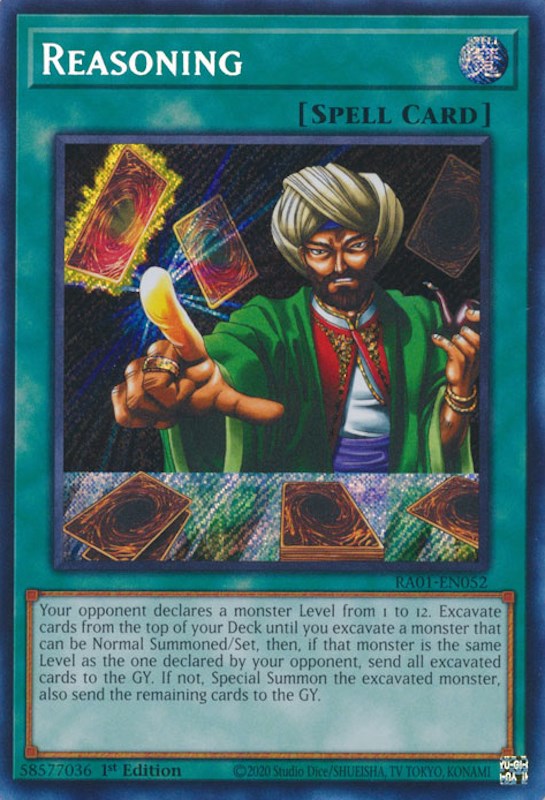 Reasoning (Secret Rare) (RA01-EN052) - 25th Anniversary Rarity Collection 1st Edition