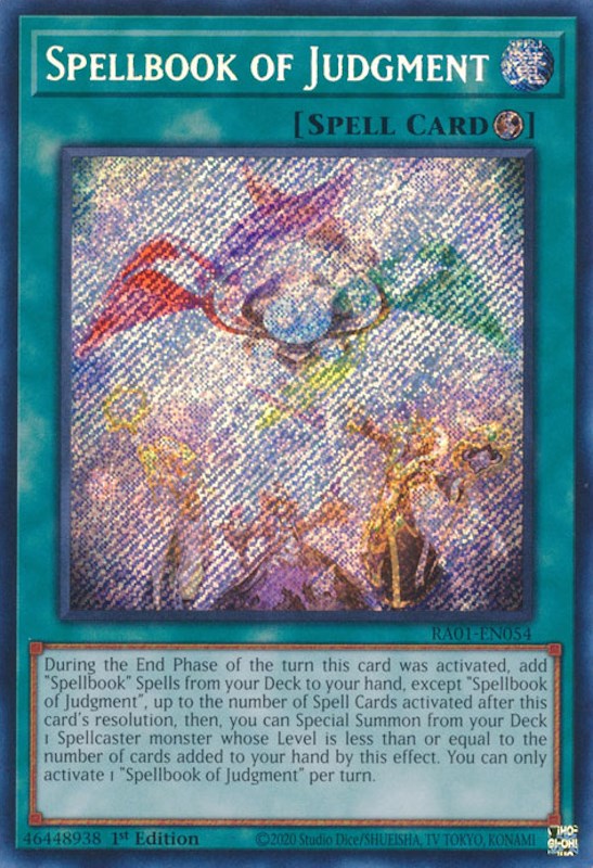 Spellbook of Judgment (Secret Rare) (RA01-EN054) - 25th Anniversary Rarity Collection 1st Edition